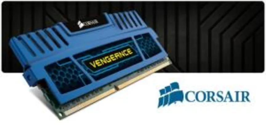 Saindo por R$ 126: Memória Corsair Vengeance, 4GB, 1600MHz, DDR3, CL9, Azul - CMZ4GX3M1A1600C9B por R$ 126 | Pelando