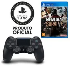 Controle Dualshock 4 Preto Playstation + Jogo Metal Gear Survive - PS4