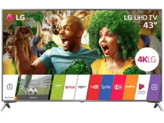 Smart TV LED 43" LG 43UJ6525 Ultra HD 4K  - R$1799,00