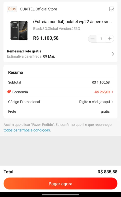 Imagem na descrição da promoção