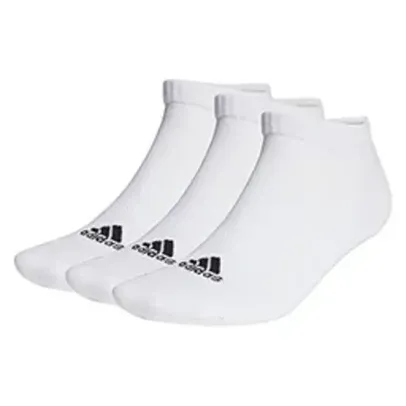 Kit Meia Adidas Cano Baixo c/ 3 Pares - Branco+Preto