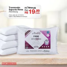 [Americanas - Loja Física] Travesseiro Suporte Firme Altenburg 50 x 70 por R$ 19,99 cada