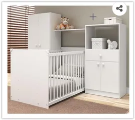 Quarto de Bebê Completo com Berço Guarda-roupa | R$ 600