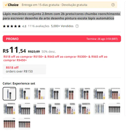 Imagem na descrição da promoção