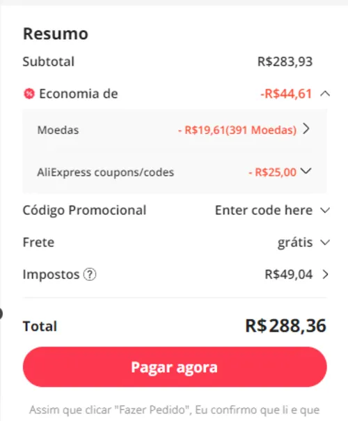 Imagem na descrição da promoção