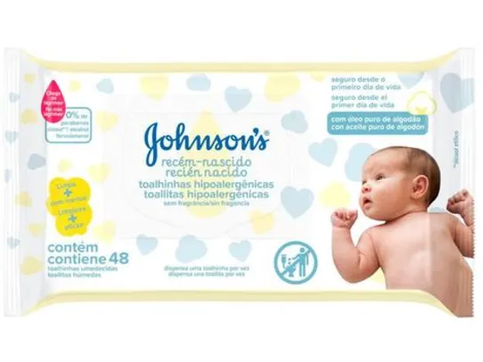 Lenços Umedecidos Johnsons Baby Recém-Nascido  - 48 Un
