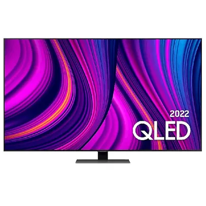 Smart TV Samsung 55" QLED 4K QN55Q80BAGXZD 2022 Processador com IA Tela sem limites Visual livre de 