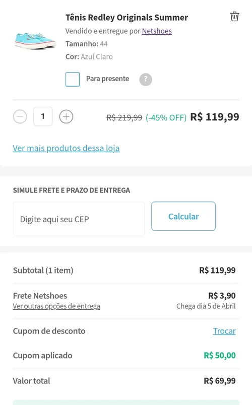 Imagem na descrição da promoção