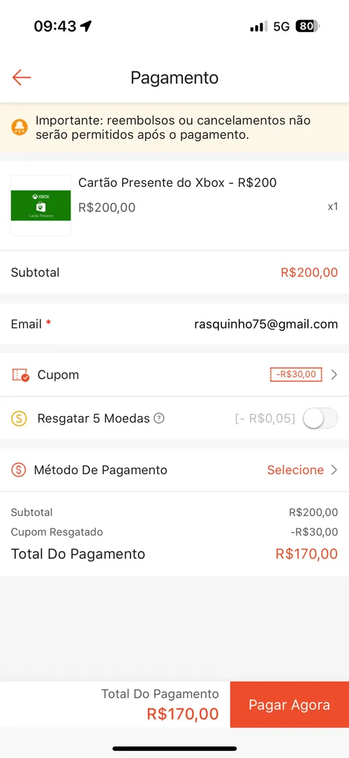 Imagem na descrição da promoção