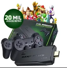 Video Game Stick 4K Com 20000 Jogos 64gb 2Controles Sem Fio Console Portatil Jogos Retro Video Game