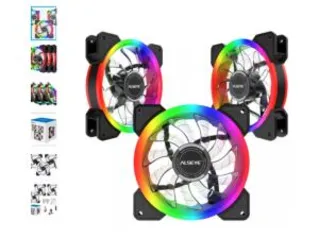 Kit Fan com 3 Unidades Alseye D-Ringer, ARGB, 120mm 5V | R$156