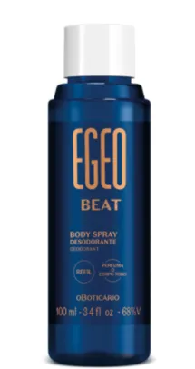 Refil Body Spray Desodorante Egeo Beat 100ml