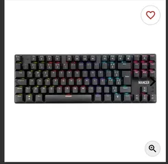 TECLADO MECANICO GAMER MANCER SHADE MK2, RAINBOW, SWITCH HUANO MARROM, PRETO, MCR-SHM2-RBW01BW