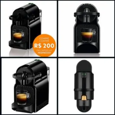 Cafeteira Nespresso Inissia 220V Preta + R$200 em cápsulas R$200