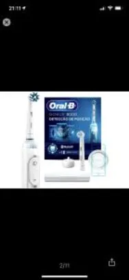 Escova de Dente Elétrica Recarregável Oral-B - Genius 8000 com Estojo de Viagem | R$474