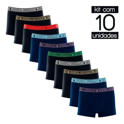 Kit Com 10 Cuecas Boxer Masculino Cueca Box Atacado - R$ 89