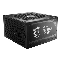 Fonte MSI MAG A850GL 850W, 80 PLUS Gold, Full Modular, PFC Ativo, Bivolt, PCIe 5.0, Preto + Brinde 20 dolares na Steam