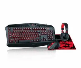 Kit ReDragon Waveimpact (Teclado + headset + mouse + mousepad) - R$200