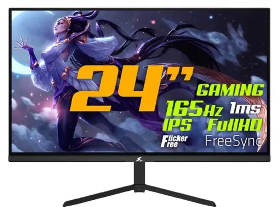 Monitor Gamer SuperFrame Vision, 24 Pol, Full HD, IPS, FreeSync, 1ms, 165Hz, HDMI/DP, SFV2409S