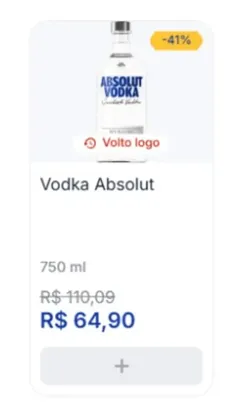 [SP e BH] Destilados 40% - Absolut 64,90 + Chivas 1L 114,99 + Beefeater 84,90 + outros