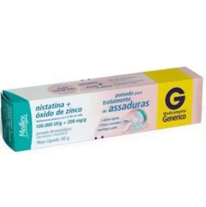 Nistatina +oxido Zinco Pomada 60g Ems Genérico P R$ 8
