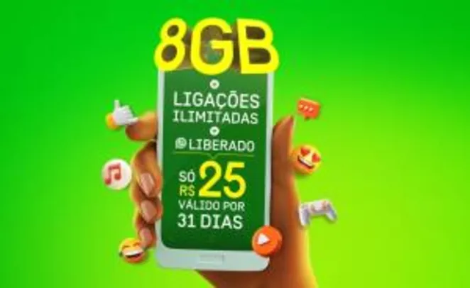 OI PRÉ-PAGO | 8GB + WhatsApp e Messenger por R$25