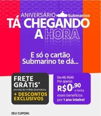 [Cartão Submarino/Selecionados] Assinatura Prime Submarino por 1 ano