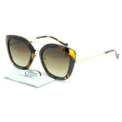 Óculos de Sol Ana Hickmann Ah 3174 G21 Acetato Metal Dourado