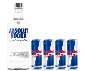 [regional] Kit Vodka Absolut Sueca Original 750ml + Bebida - Energética Red Bull Energy Drink 355ml 4 Unidades