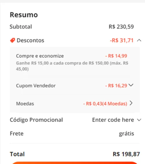 Imagem na descrição da promoção