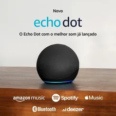 Novo Echo Dot 5ª geração | O Echo Dot com o melhor som já lançado | Cor Preta