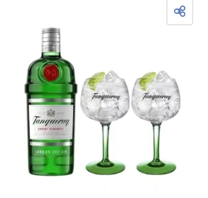 Combo Gin Tanqueray London Dry 750ml + 2 Taças Tanqueray Importadas