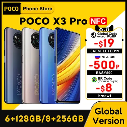 Smartphone POCO X3 Pro com versões a partir de 6GB + 128GB, Versão Global