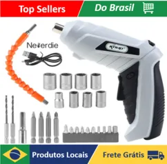 Parafusadeira Sem Fio portátil Recarregavel 32 ponteiras + maleta com acessórios - Neverdie - AliExpress 1420