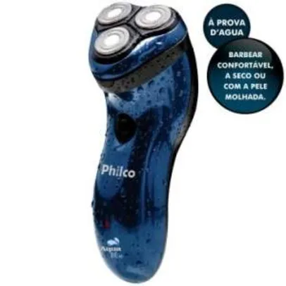 [Clube do Ricardo] Barbeador Aqua Blue Recarregável Philco - Corte Duplo, À Prova d'Água, Aparador Retrátil, Com ou Sem Fio por R$ 110