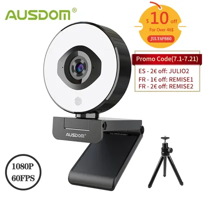 WEBCAM AUSDOM AF660 1080p 60fps Foco Automático | R$246