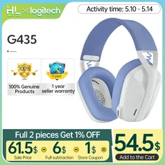 (R$268 pelo App) Headset Logitech G435 LIGHTSPEED - 