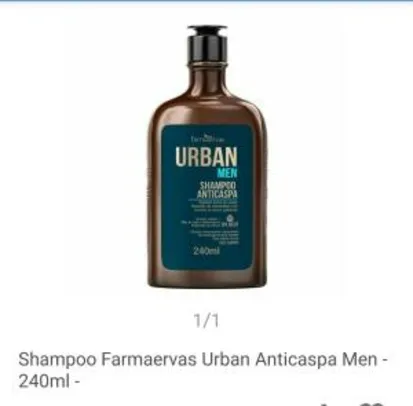 Shampoo Farmaervas Urban Anticaspa Men - 240ml | R$ 15