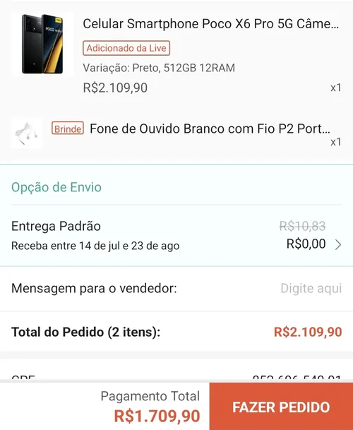 Imagem na descrição da promoção