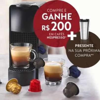 Cafeteira Nespresso Inissia + R$ 200 em cápsulas + Travel Mug | R$ 289