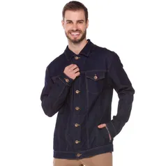 Jaqueta Jeans Masculina Amaciada Thing Azul Escuro R$90