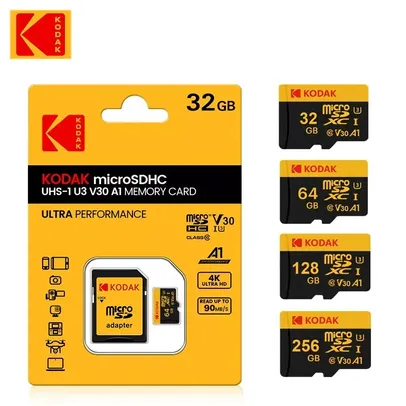 Cartão de memória Kodak Micro SD Card Class 10 256GB U3 4K High Speed