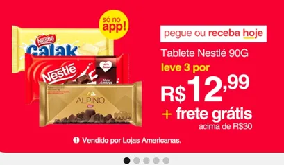 [3UN] CHOCOLATES NESTLE 90G