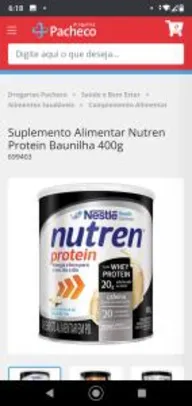 Suplemento Alimentar Nutren Protein Baunilha 400g | R$25