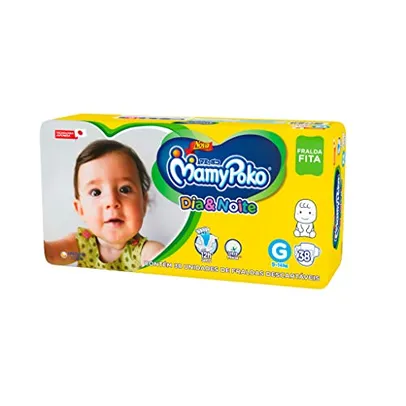 [Prime] Fralda Infantil Mamypoko com 38 Dia/Noite Fita G, MAMYPOKO, Branco