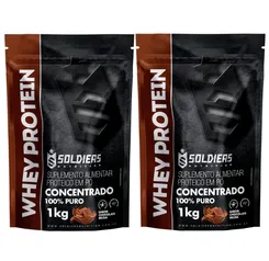 Kit 2kg Whey Protein Concentrado- 100% Importado Soldiers Nutrition 