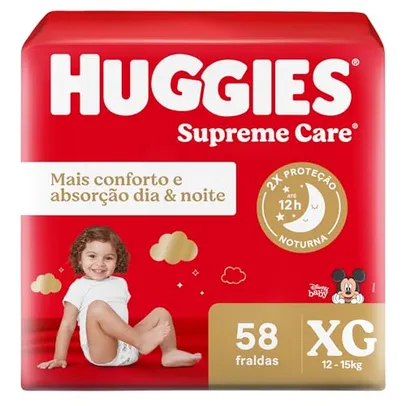 [Leve 4 -234,96] Huggies Fralda Supreme Care XG 58 Un