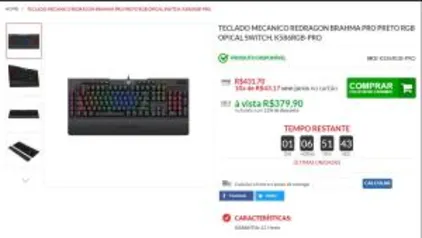 Teclado Gamer Redragon K586RGB-PRO - Blue Optical Switch - R$380