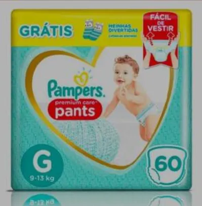 Fralda Pampers PANTS Premium Care G 60 unidades + Par de meias infantis