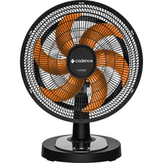 Ventilador Cadence Turbo 40cm Conforto Black VTR 478 Preto e Laranja 110V